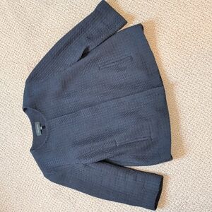 Talbots Navy Swing Tweed Blazer